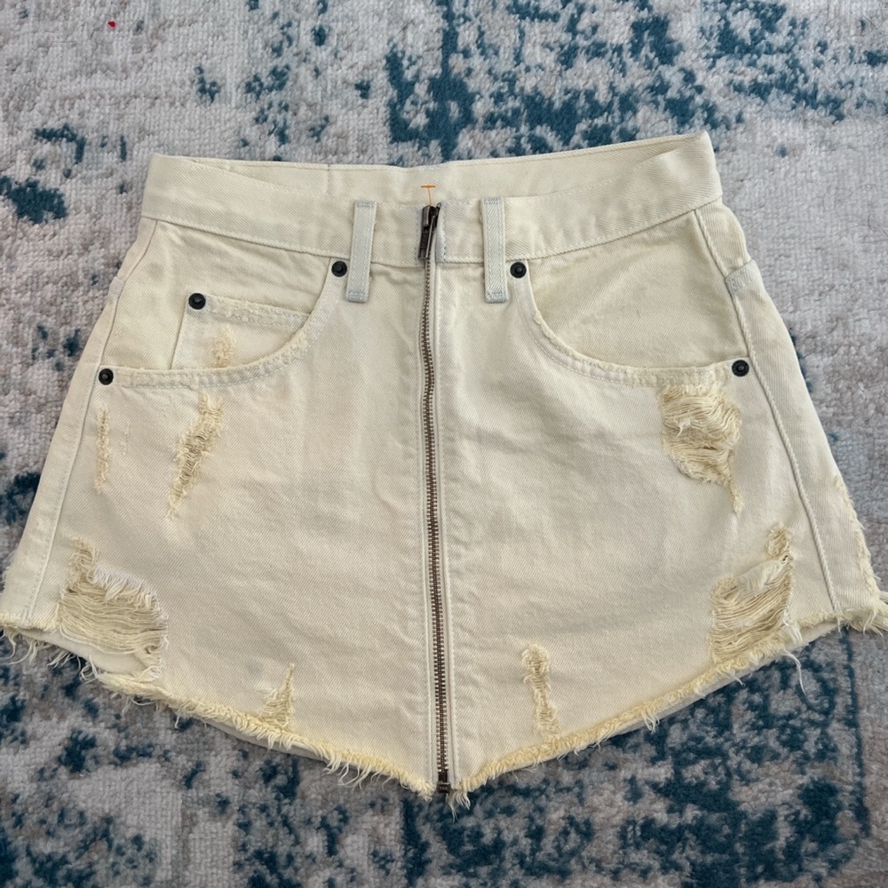 CARMAR denim zip skirt